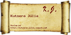Kutsera Júlia névjegykártya