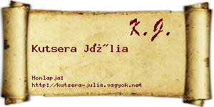 Kutsera Júlia névjegykártya